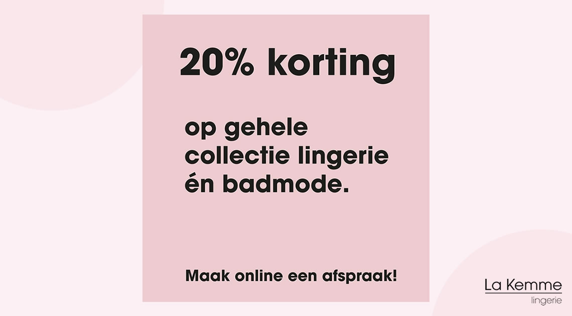 20 korting la kemme