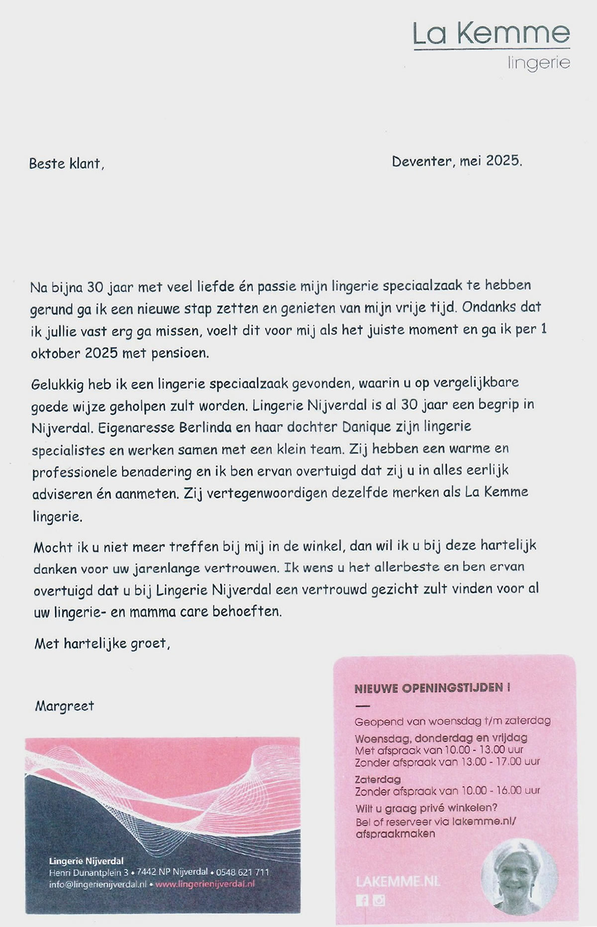 la kemme gaat met pensioen